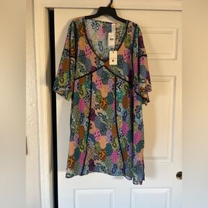 Artesands Vibrant Patchwork V-Neck Dress
